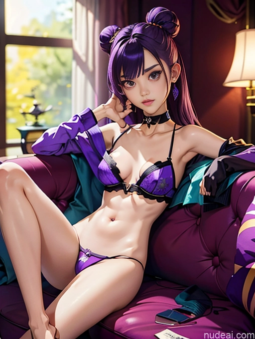 related ai porn images free for Beautiful Small Ass Skinny Long Legs Tall Perfect Body 18 Purple Hair Choker Cosplay Viet Doll Likeness Dark Lighting Detailed Busty Model Couch Hair Bun