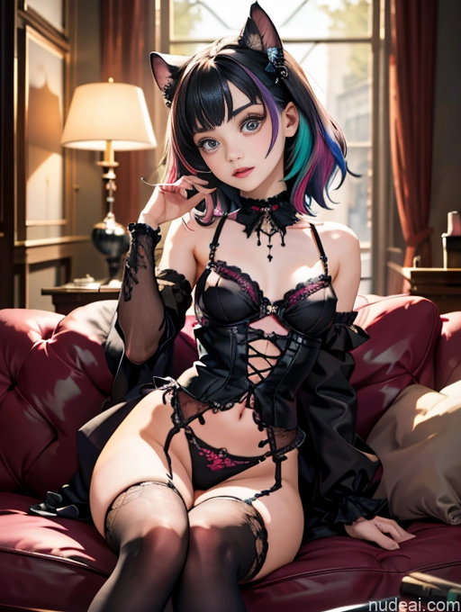 Front View 18 Soft Anime Woman Hentai Lingerie Goth Gals V1 Maske's Balls Deep Deepthroat