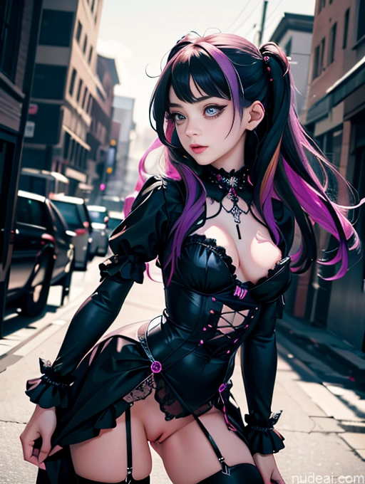 Front View 18 Soft Anime Woman Goth Gals V1 Missonary Male POV