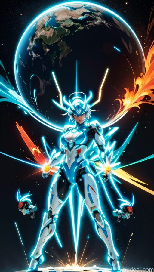 ai nude image of pics of Several Israel Superhero Bodybuilder Abs Perfect Boobs Powering Up Science Fiction Style Dynamic View SSS: A-Mecha Musume A素体机娘 Neon Lights Clothes: Blue