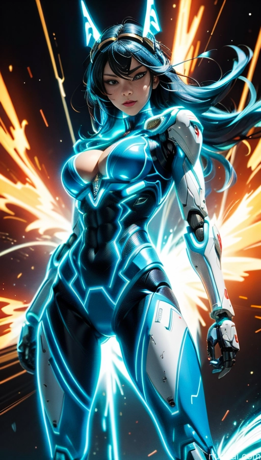 related ai porn images free for Several Israel Superhero Abs Perfect Boobs Powering Up Science Fiction Style Dynamic View SSS: A-Mecha Musume A素体机娘 Neon Lights Clothes: Blue Superheroine Muscular