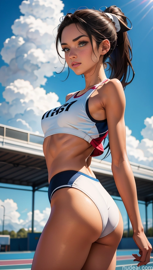 related ai porn images free for One Skinny Small Tits Big Ass 18 Brunette Ponytail White Soft Anime Track Uniform