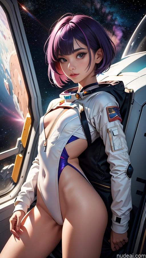 ai nude image of pics of Sorority Small Tits Small Ass Skinny 18 Pixie Purple Hair Chinese Space Suit Transparent Partially Nude