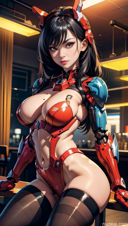 ai nude image of pics of Milf Busty Perfect Boobs Big Ass Fat Big Hips Tanned Skin 30s Seductive Black Hair Bangs Strip Club Nude Stockings Topless Detailed ((maxmonolith)) Crisp Anime SuperMecha: A-Mecha Musume A素体机娘 Woman, Sucking A Cock No Panties Under Pantyhose