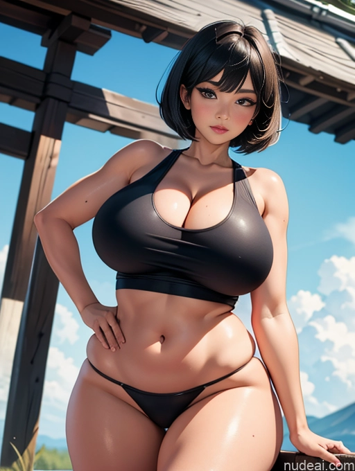 related ai porn images free for One Crisp Anime Big Hips Oiled Body Perfect Boobs Huge Boobs Busty Front View Beautiful Short Fat Chubby Thick Bobcut Black Hair Japanese 20s Woman Tank Top