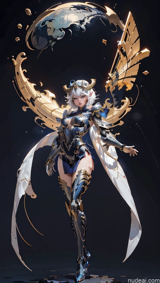 ai nude image of pics of China Dress Of Kisaki (Blue Archive) Fantasy Armor Knight Perfect Boobs Muscular Abs Bodybuilder SSS: A-Mecha Musume A素体机娘 Regal Has Wings Surrealist Dynamic View Powering Up