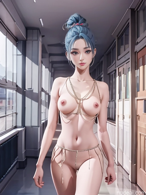 related ai porn images free for Cute Monster Bodychain School Hallway Blue Hair, Medium Hair Hair Tied Up ChloeNightWings