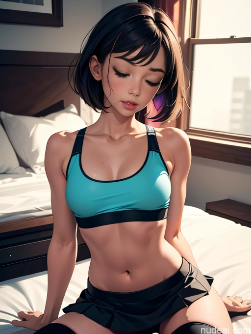 related ai porn images free for Small Tits Perfect Boobs Short Perfect Body Skinny Big Ass Athlete Two 20s Orgasm Brunette Bedroom Front View On Back Simple Mini Skirt Stockings Sports Bra