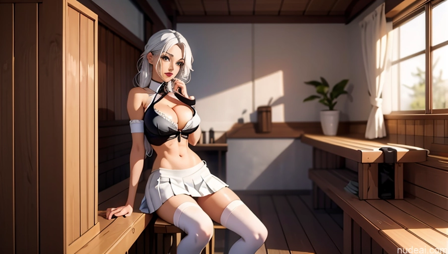 related ai porn images free for Model Beautiful Perfect Body 20s White Hair Sauna Detailed Sexy Face Asian School Uniform, Cleavage Cutout, Clothing Cutout, Pleated Skirt, Thighhighs Woman, Sucking A Cock Perfect Boobs