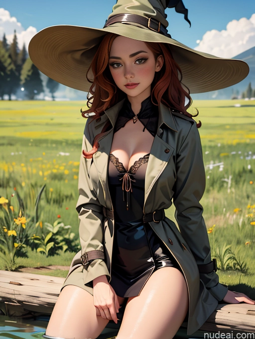 related ai porn images free for Ginger Meadow Seductive Curly Hair Medieval Small Tits Trench Coat Witch Hat