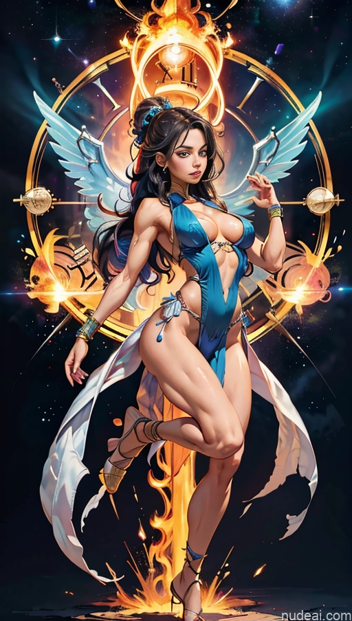 related ai porn images free for Sari Several Powering Up Surrealist Busty Muscular Abs Bodybuilder Dynamic View Space Has Wings