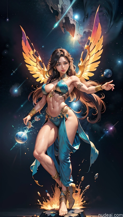 related ai porn images free for Sari Several Powering Up Surrealist Busty Muscular Abs Bodybuilder Dynamic View Space Has Wings