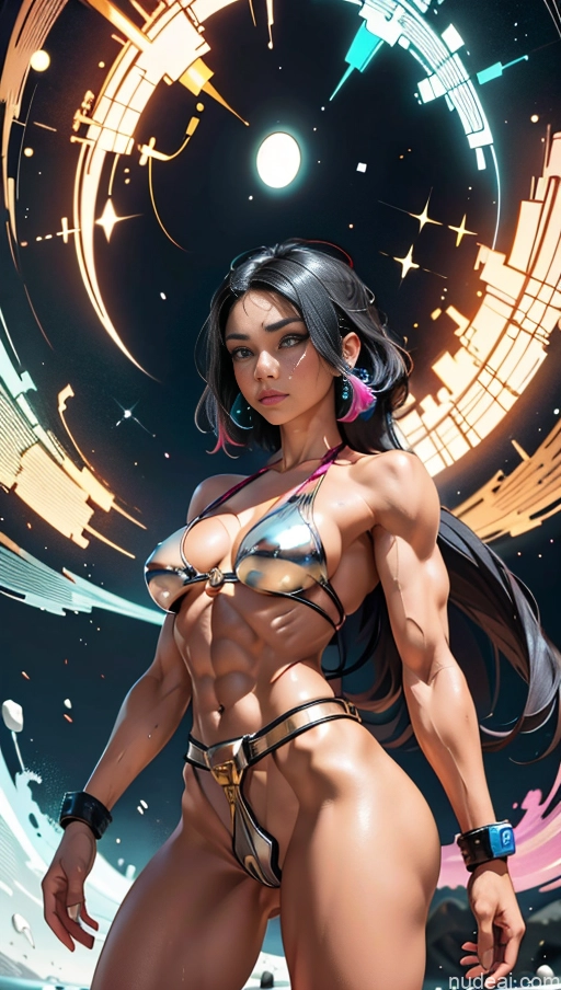 related ai porn images free for Sari Several Powering Up Surrealist Dynamic View Abs Muscular Busty Bodybuilder Chastity Belt