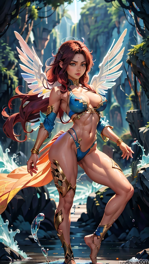 related ai porn images free for Sari Several Powering Up Surrealist Dynamic View Abs Muscular Busty Bodybuilder Has Wings