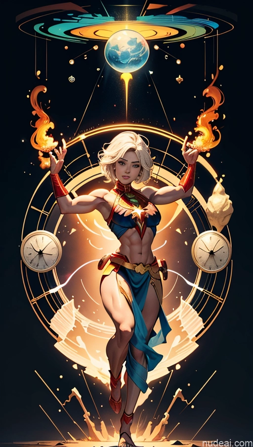 ai nude image of pics of Sari Powering Up Surrealist Dynamic View Several Bodybuilder Busty Muscular Abs Captain Marvel