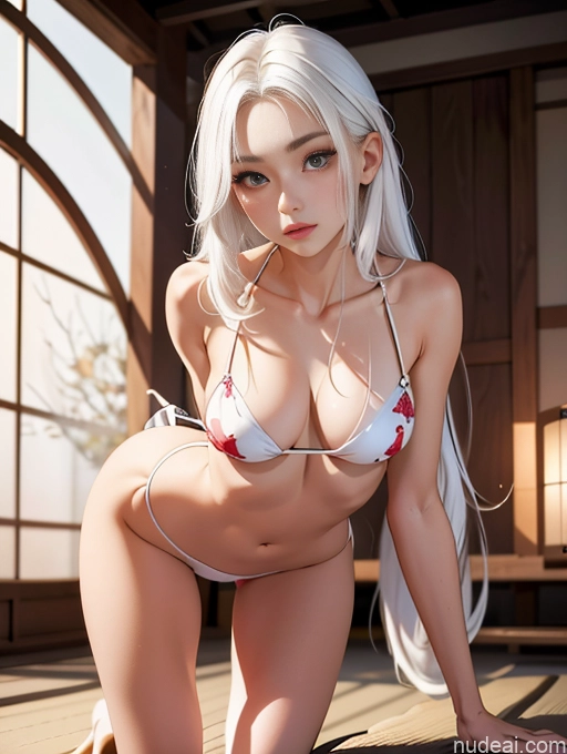 related ai porn images free for Model Beautiful Skinny 18 White Hair Long Hair Japanese Bikini Two Spanking