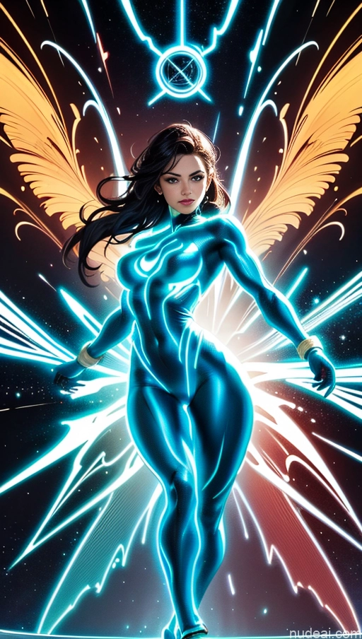 related ai porn images free for Bodybuilder Several Busty Muscular Abs Surrealist Superhero Israel Powering Up Neon Lights Clothes: Blue