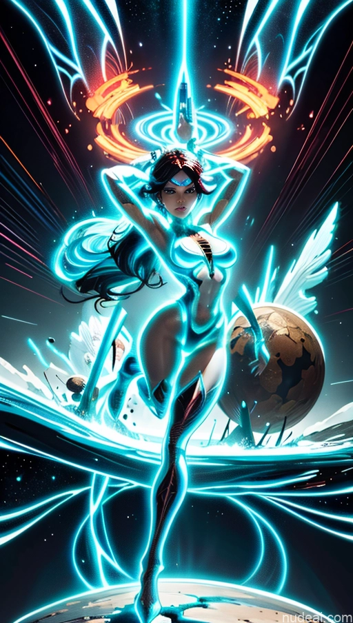 related ai porn images free for Bodybuilder Several Busty Muscular Abs Surrealist Superhero Israel Powering Up Neon Lights Clothes: Blue Futuristic