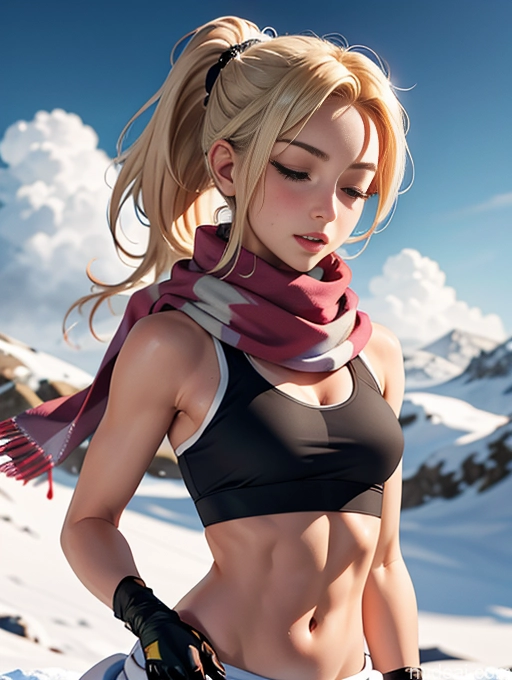 related ai porn images free for Woman One Perfect Boobs Beautiful Perfect Body Abs Lipstick 18 Blonde Ponytail Gloves Scarf Snow Orgasm Working Out Crop Top Micro Skirt