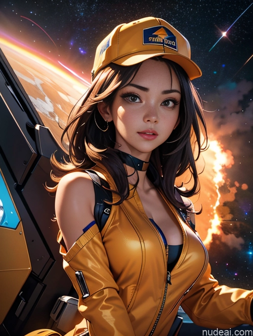 ai nude image of pics of Detailed Powering Up Dark Lighting Jewelry Cleavage Stargazing Dynamic View Jumping Construction Worker Space Suit Cyborg Muscular Busty Girl