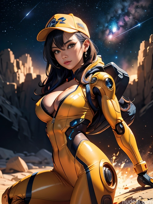 ai nude image of pics of Detailed Powering Up Dark Lighting Jewelry Cleavage Stargazing Dynamic View Jumping Construction Worker Space Suit Cyborg Muscular Busty Girl