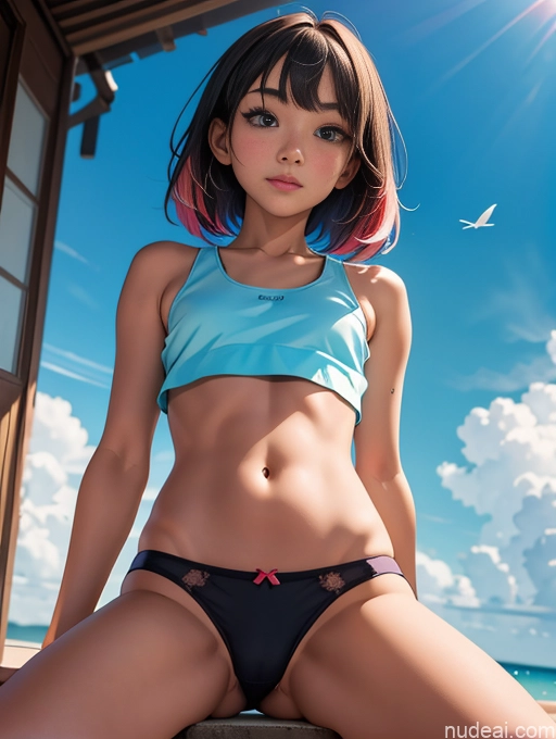 related ai porn images free for Sorority Small Tits Small Ass Skinny 18 Asian Spreading Legs Panties Tank Top