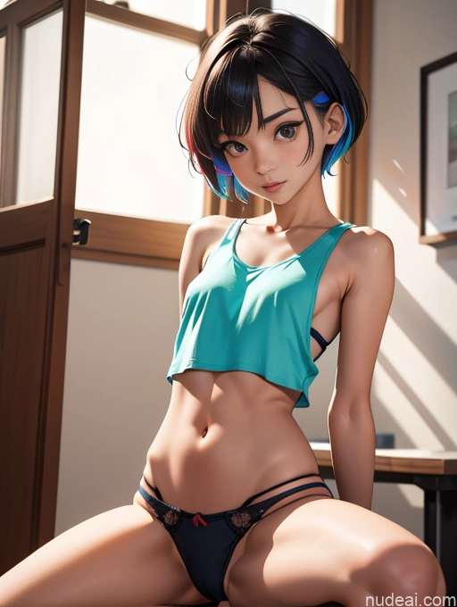related ai porn images free for Sorority Small Tits Small Ass Skinny 18 Asian Spreading Legs Panties Tank Top Pixie