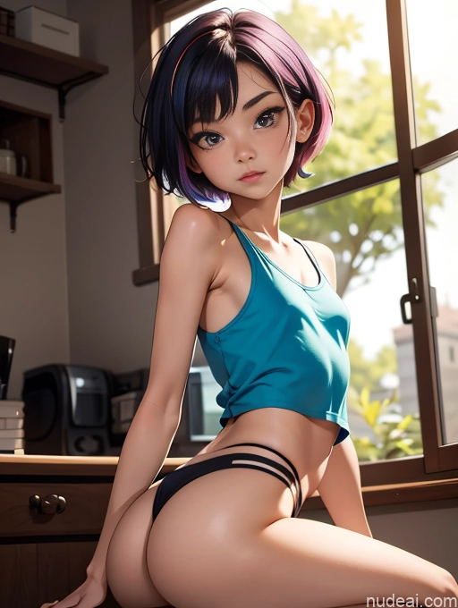 related ai porn images free for Sorority Small Tits Small Ass Skinny 18 Asian Spreading Legs Panties Tank Top Pixie