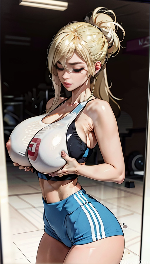 related ai porn images free for Woman Busty Huge Boobs Beautiful Big Ass Big Hips Short Perfect Body 20s Orgasm Ahegao Blonde French Mirror Selfie Gym Sports Bra Yoga Pants Breast Grab Hourglass