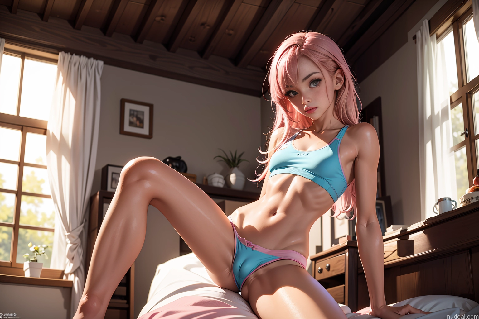 related ai porn images free for Small Tits Beautiful Skinny Small Ass 18 Pink Hair Long Hair Bedroom Bright Lighting Detailed Model One Short Shorts Sports Bra Straddling Front View