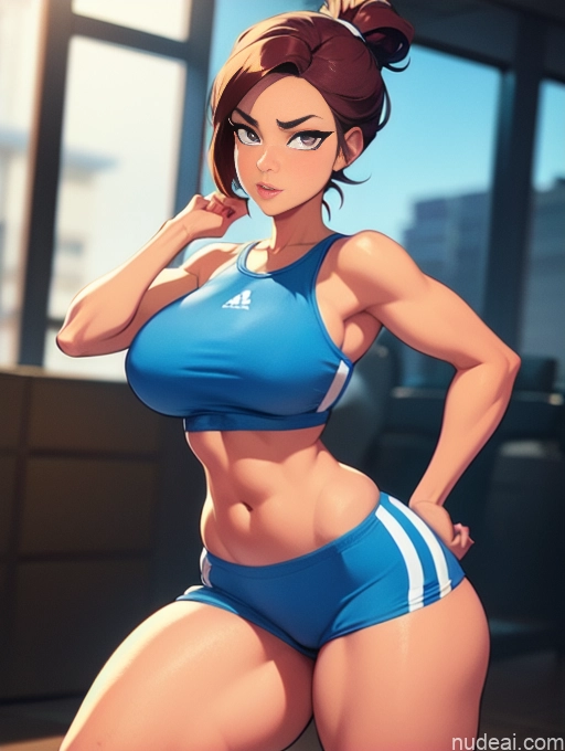 related ai porn images free for Athlete One Muscular Abs Big Hips Fairer Skin Tall Long Legs Beautiful Perfect Boobs Ponytail Dutch Crisp Anime Gym Front View Working Out Sports Bra Short Shorts Seductive Ginger 40s