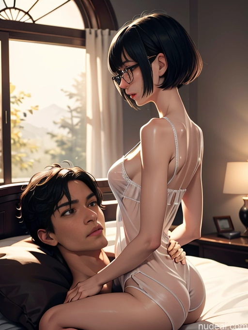 related ai porn images free for Czech 50s Beautiful Glasses Busty Black Hair Short Hair Lipstick Perfect Body Tall Nightgown Transparent Simple Bedroom Skin Detail (beta) Woman + Man Straddling Back View Satin Secretary