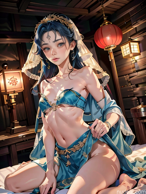 related ai porn images free for Model One Beautiful Skinny 18 Blue Hair Long Hair Japanese Bedroom Undressing Bra China Goddess Fashion