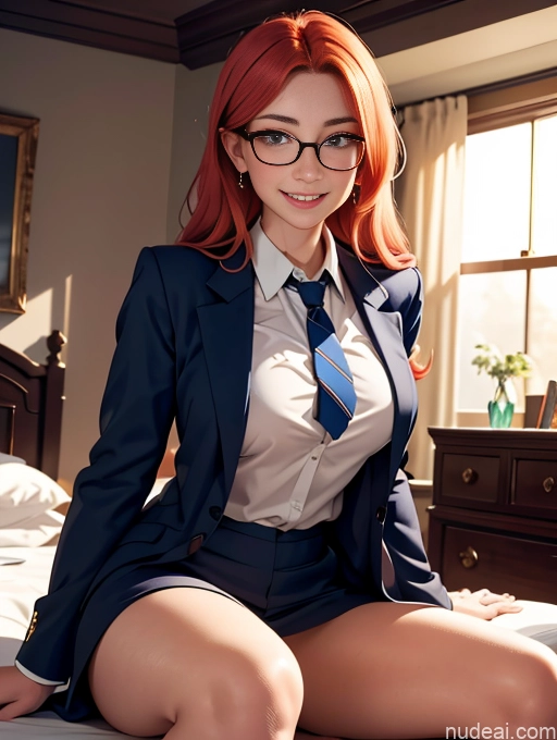 related ai porn images free for Bedroom Ginger Busty Happy Glasses Long Hair Suit Professor Polo Shirt Tie