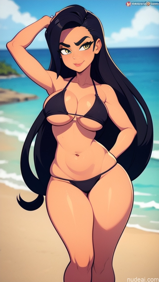 related ai porn images free for Woman One Busty Perfect Boobs Beautiful Tall Thick Big Hips Long Legs Perfect Body Chubby 30s Seductive Black Hair Long Hair Brazilian Dark Skin Illustration Beach Front View T-pose Beach Volleyball