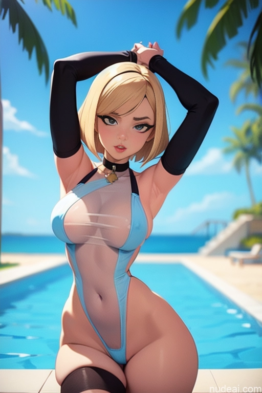 related ai porn images free for Lingerie Model Busty Perfect Boobs Beautiful Small Ass Thick Big Hips Long Legs Tall Perfect Body Fairer Skin 20s Serious Blonde Bobcut German Choker Transparent Pool One Piece Swimsuit