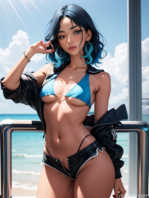 related ai porn images free for Flight Attendant Blue Hair, Medium Hair Curly Hair Of Love 3d Micro Shorts