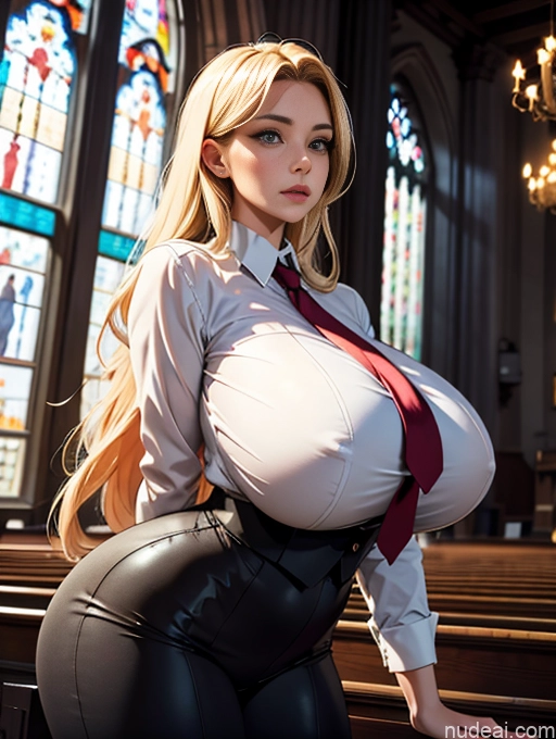 related ai porn images free for Woman One Busty Huge Boobs Perfect Boobs Beautiful Big Ass Thick Big Hips Short Perfect Body 20s Blonde Long Hair White Church Shirt Suit Tie