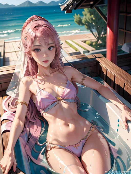 related ai porn images free for Model Beautiful Skinny 18 Pink Hair Long Hair Japanese Two Hot Tub On Back China Goddess Fashion