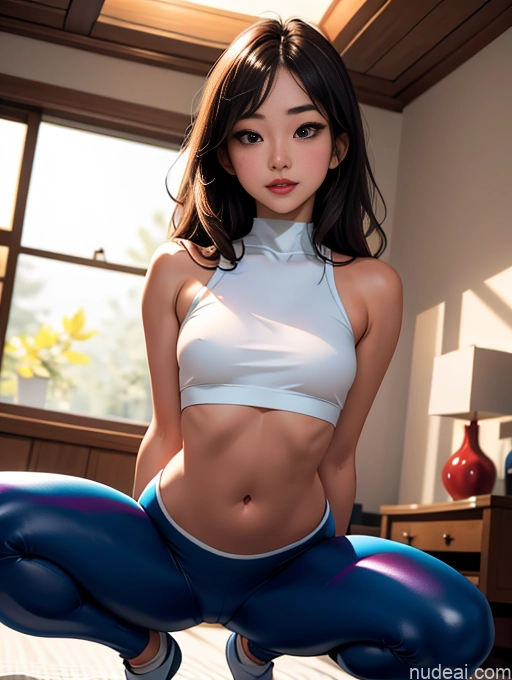 related ai porn images free for Model One Perfect Boobs Beautiful Lipstick Small Ass Perfect Body Short 18 Seductive Sexy Face Brunette Korean Front View Squatting Happy Long Hair Bedroom Crop Top Yoga Pants
