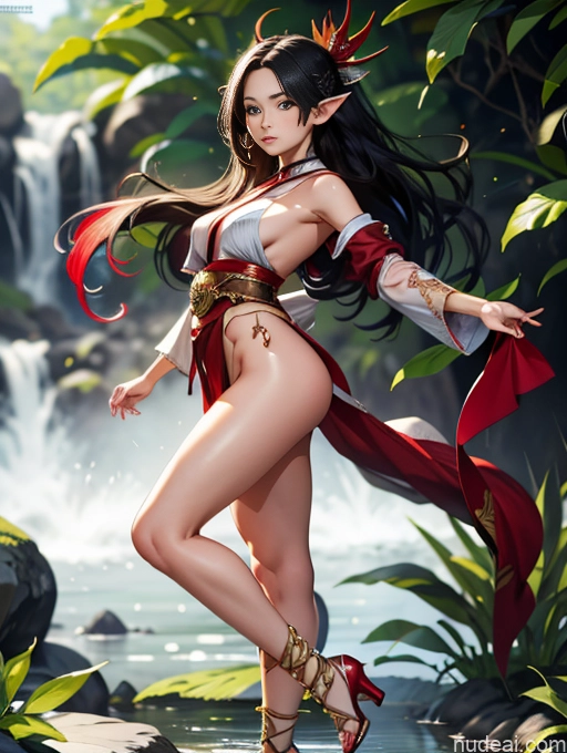 related ai porn images free for Model One Beautiful Skinny 18 Black Hair Long Hair Japanese High Heels Elf Outfit/Elf Bikini