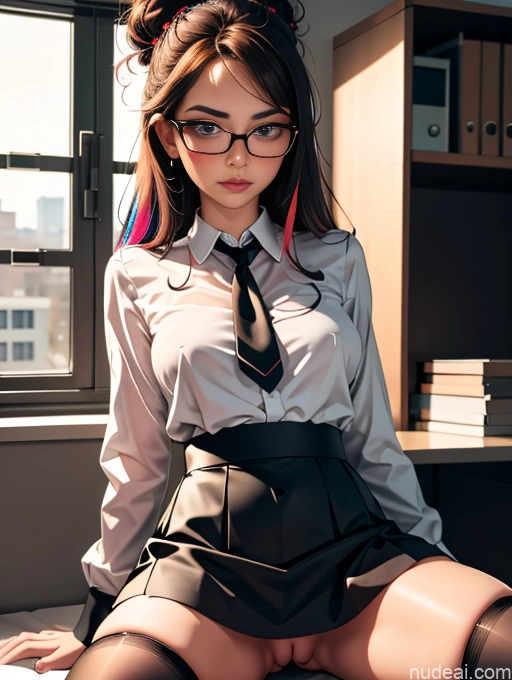 related ai porn images free for Pubic Hair Beautiful 20s Serious Brunette Thick Office Spreading Legs No Panties? Stockings Woman Busty Glasses Mini Skirt Blouse Hair Bun