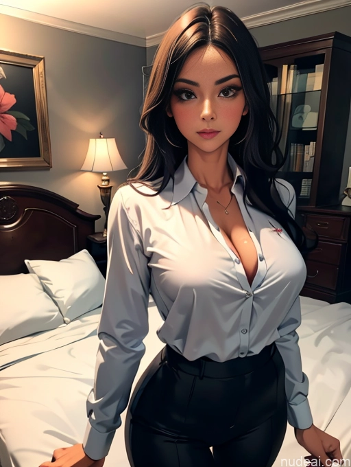 related ai porn images free for Busty Pubic Hair Tanned Skin Brunette Long Hair Bedroom Seductive Polo Professor Shirt Suit