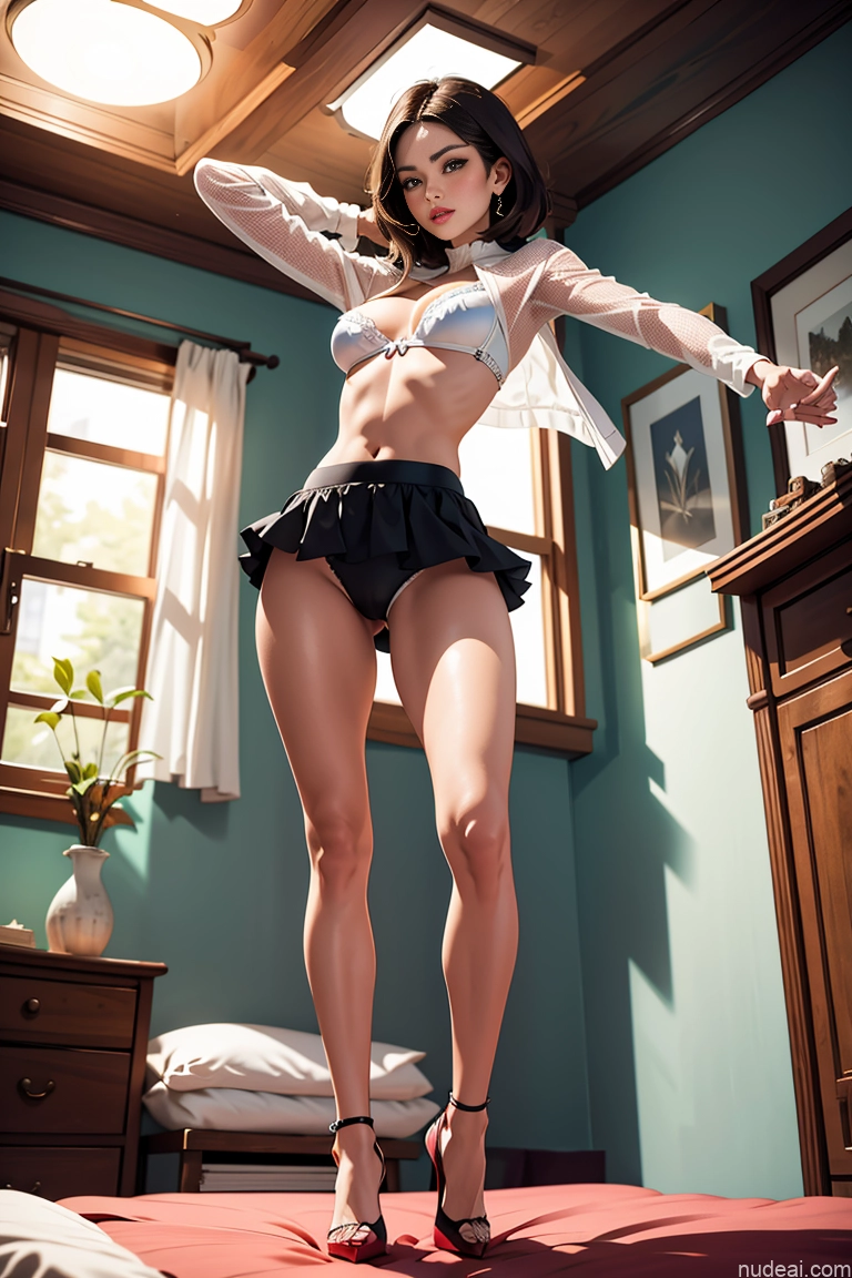 related ai porn images free for Thick Fairer Skin 30s Brunette Bobcut Brazilian High Heels Jewelry Busty Sexy Face Bedroom Bra Micro Skirt Big Hips T-pose Miss Universe Model