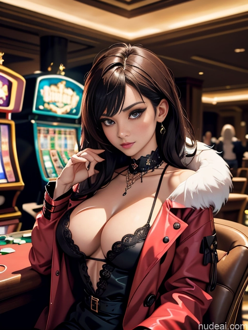 related ai porn images free for Model One Beautiful Perfect Body Seductive Sexy Face Soft Anime Detailed Busty Thick Tanned Skin Brunette Long Hair Italian Casino Front View Chemise Fur Goth Harem Pants Stylish Trench Coat Cleavage Jewelry
