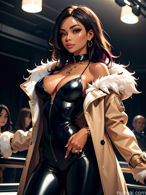 related ai porn images free for Model One Beautiful Perfect Body Seductive Sexy Face Soft Anime Detailed Busty Thick Brunette Long Hair Italian Front View Fur Harem Pants Stylish Trench Coat Jewelry Perfect Boobs Suit Goth Chemise Dark Skin Club