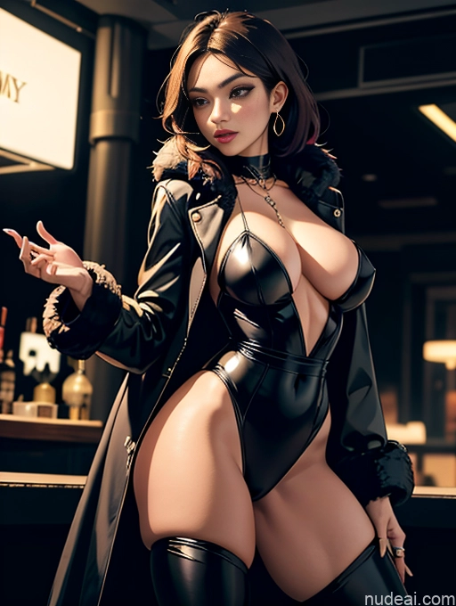 related ai porn images free for Model One Beautiful Perfect Body Seductive Sexy Face Soft Anime Detailed Busty Thick Brunette Long Hair Italian Front View Fur Harem Pants Stylish Trench Coat Jewelry Perfect Boobs Suit Goth Chemise Dark Skin Club