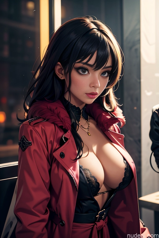 related ai porn images free for Model One Beautiful Perfect Body Seductive Sexy Face Soft Anime Detailed Busty Thick Brunette Long Hair Italian Front View Fur Harem Pants Stylish Trench Coat Jewelry Perfect Boobs Suit Goth Chemise Dark Skin Club