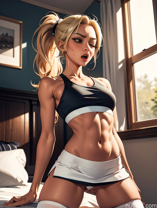 related ai porn images free for Tanned Skin Orgasm Bedroom Busty Shocked Pubic Hair Thigh Socks Sports Bra Ponytail Blonde Spreading Legs Mini Skirt