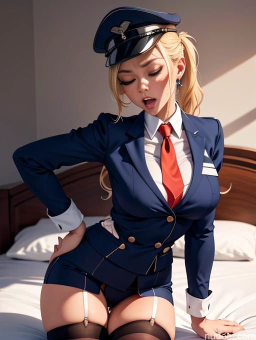 related ai porn images free for Tanned Skin Orgasm Bedroom Shocked Pubic Hair Cumshot Thigh Socks Busty Flight Attendant Hat Blonde Ponytail